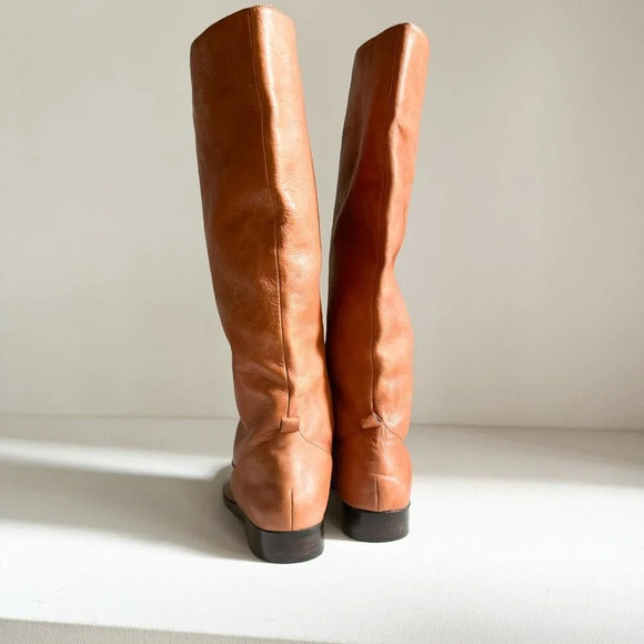 Lauren Ralph Lauren Caramel Brown  Leather Riding style Boots Jenny 9.5 - Picture 3 of 14